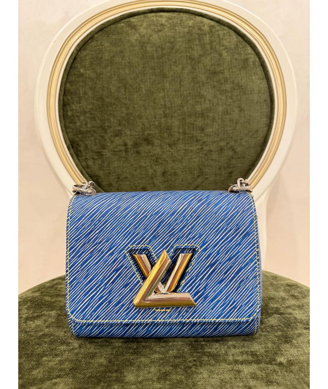 LOUIS VUITTON Голубая кожаная сумка через плечо, фото 8