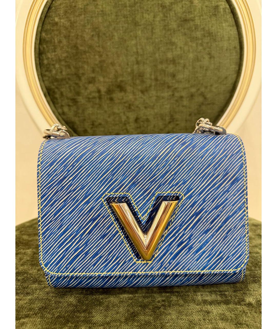 LOUIS VUITTON Голубая кожаная сумка через плечо, фото 7