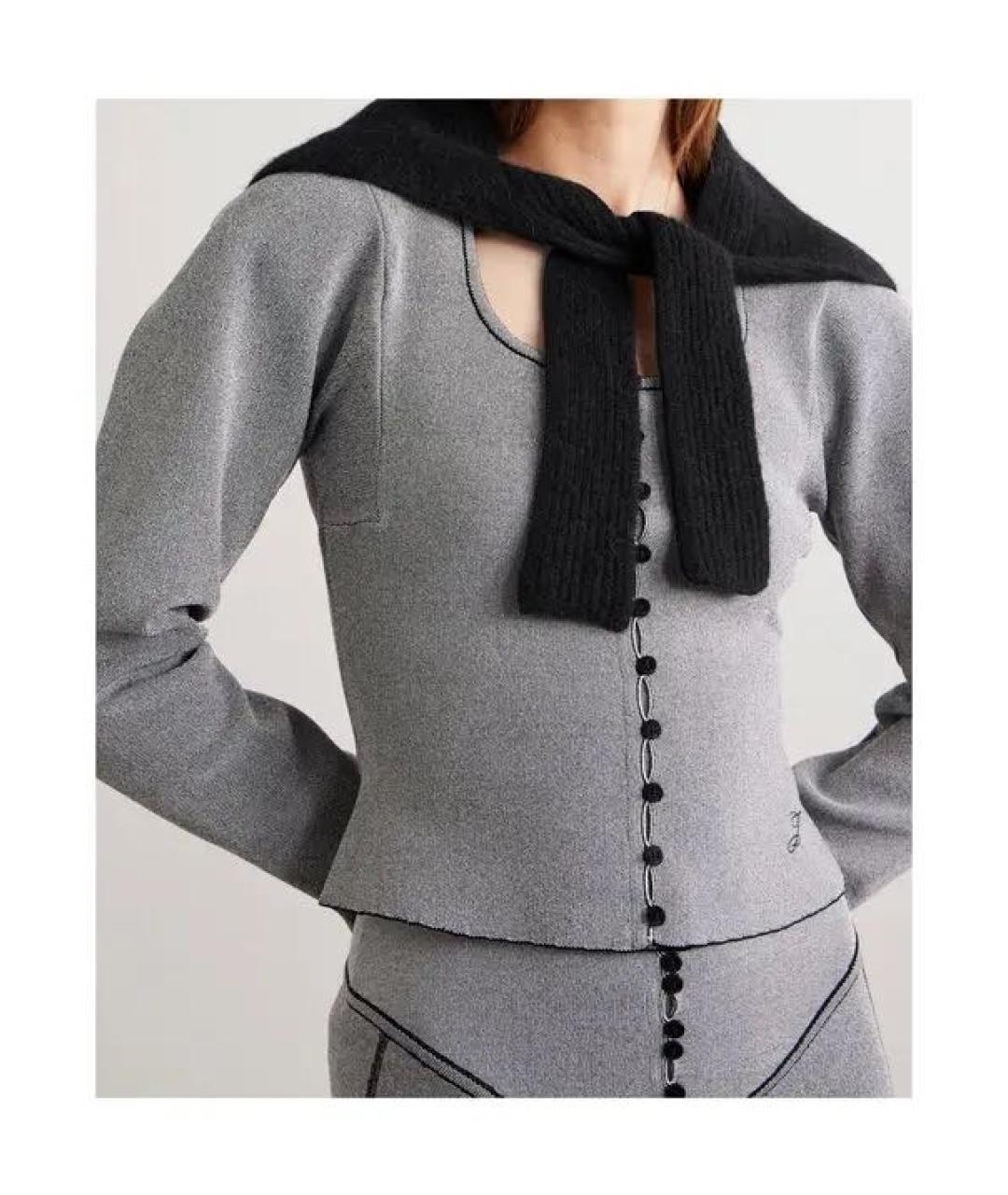 JACQUEMUS Черный шерстяной шарф, фото 6