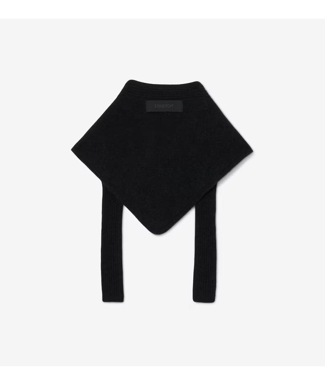 JACQUEMUS Черный шерстяной шарф, фото 9