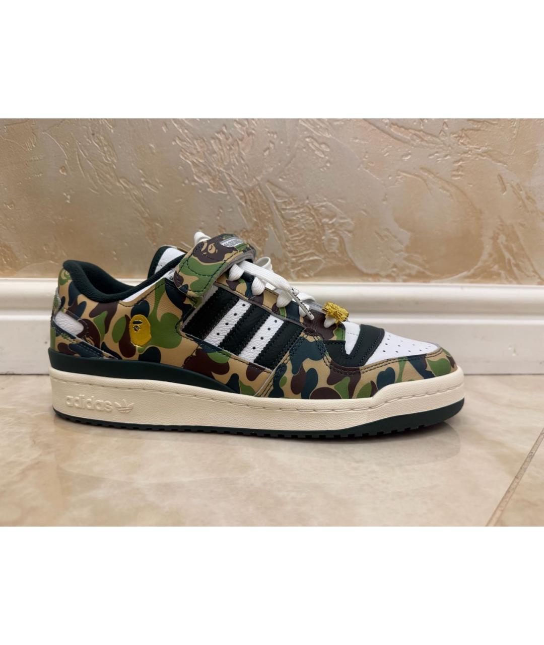 ADIDAS Хаки кожаные низкие кроссовки / кеды, фото 5