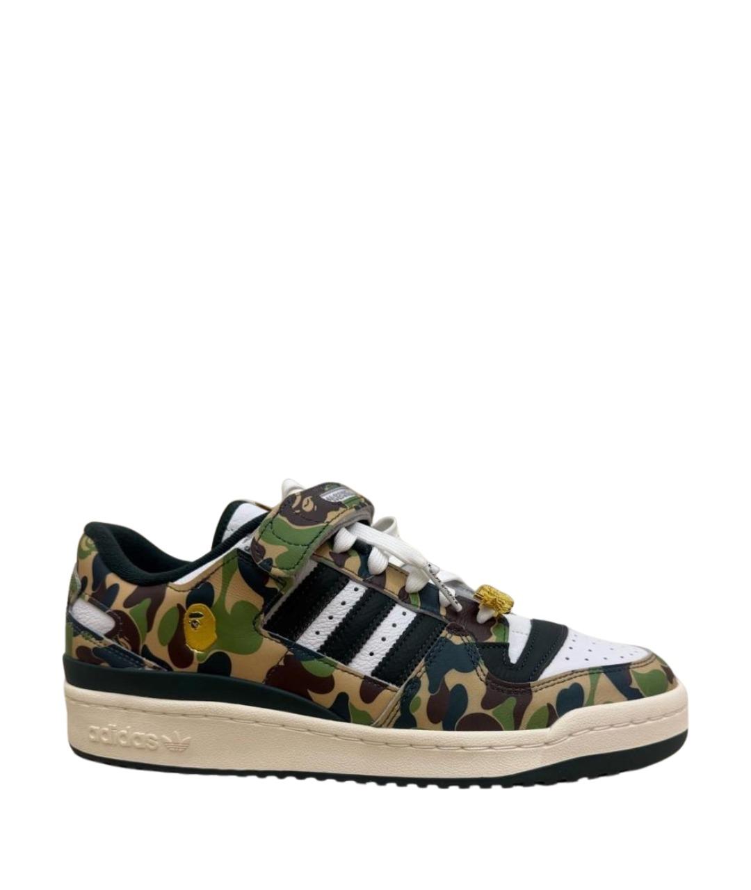 ADIDAS Хаки кожаные низкие кроссовки / кеды, фото 1