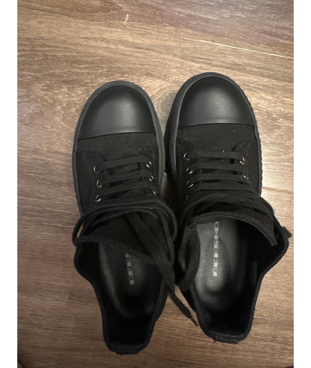 RICK OWENS Черные кожаные кеды, фото 8