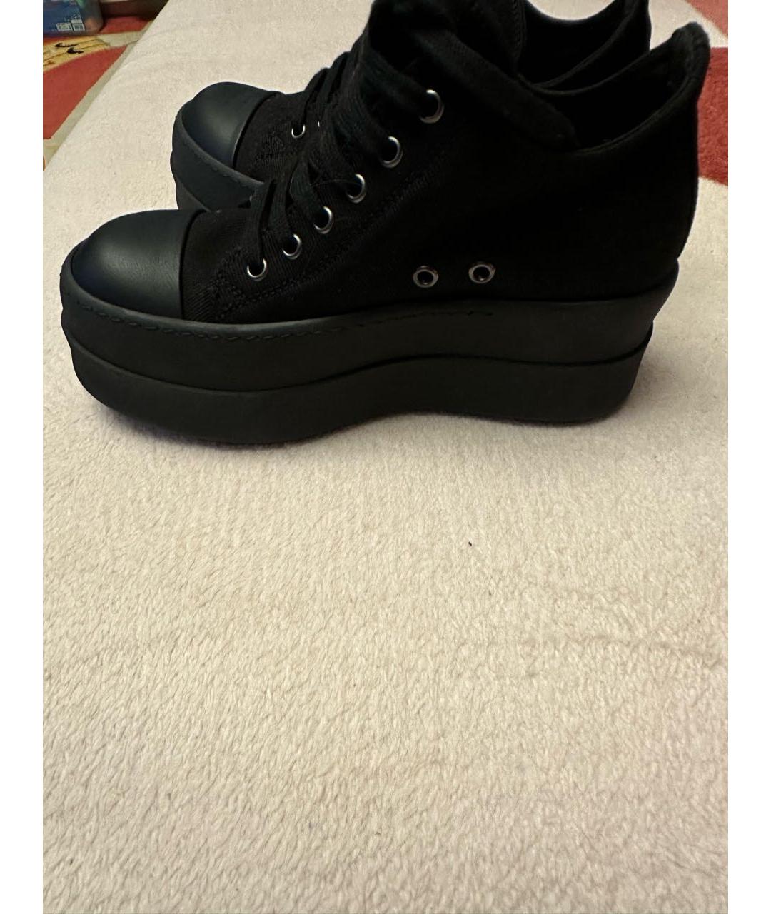 RICK OWENS Черные кожаные кеды, фото 6