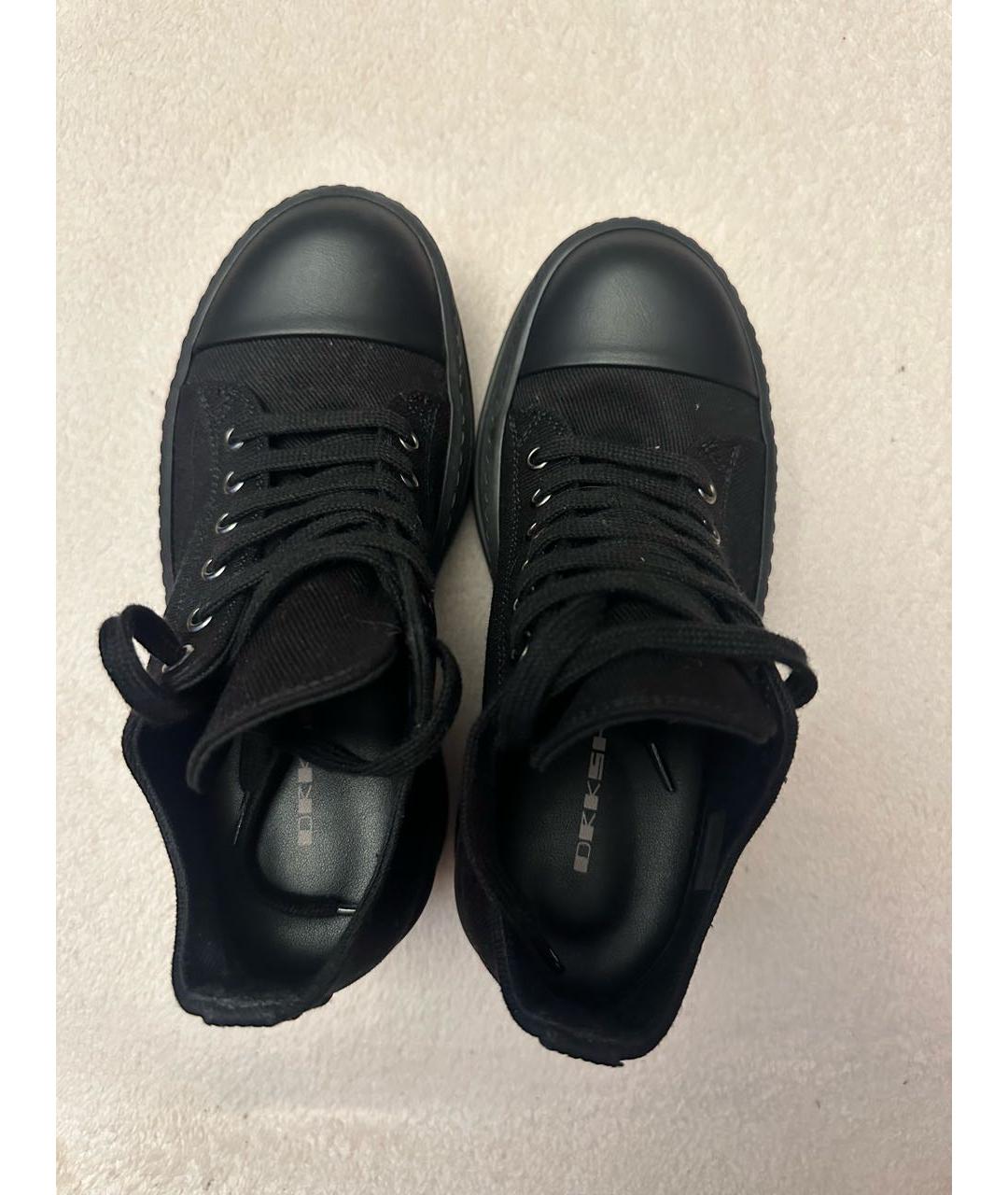 RICK OWENS Черные кожаные кеды, фото 3