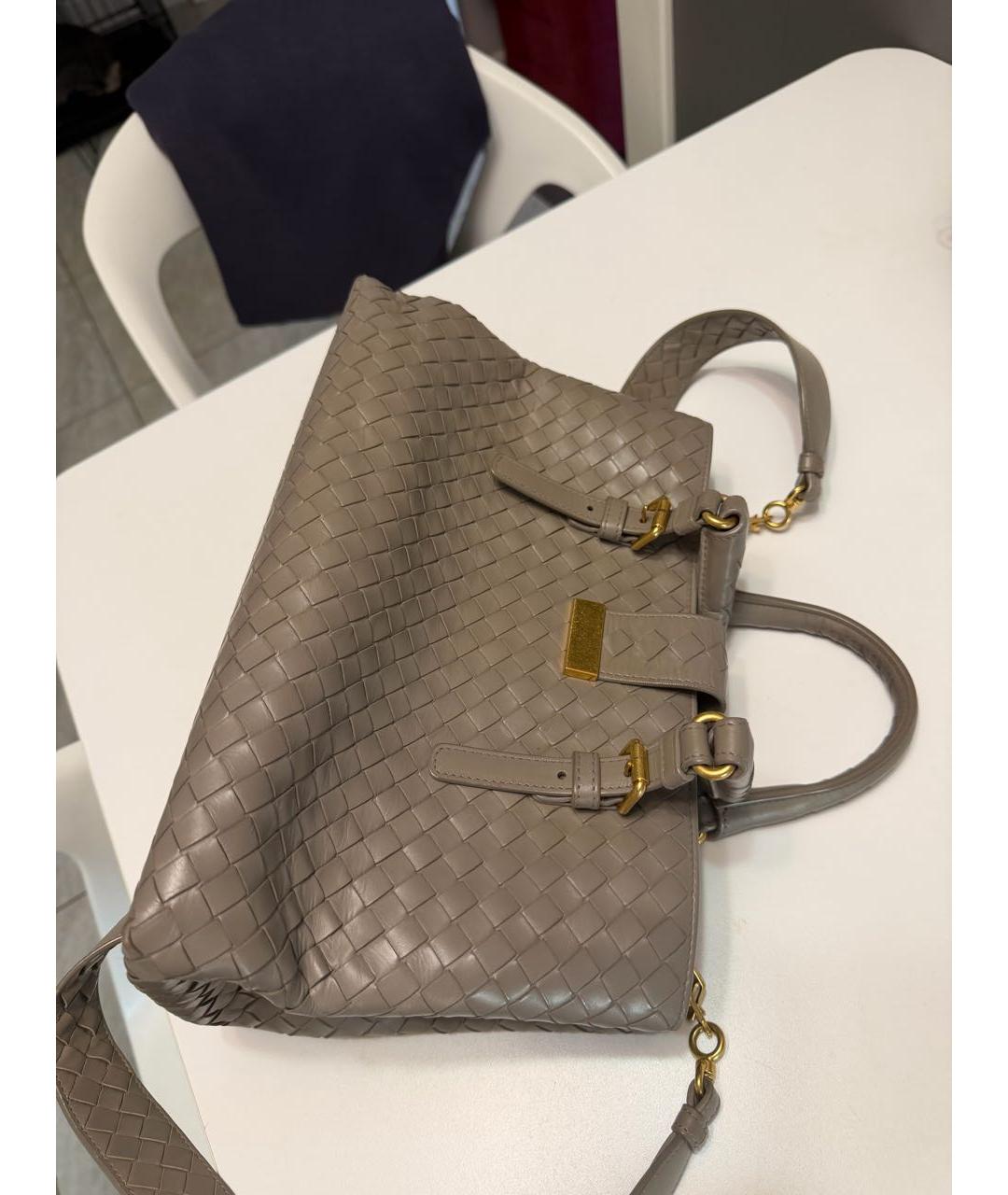 BOTTEGA VENETA Бежевая кожаная сумка с короткими ручками, фото 3