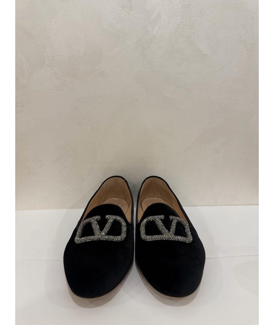 VALENTINO Черные текстильные лоферы, фото 7