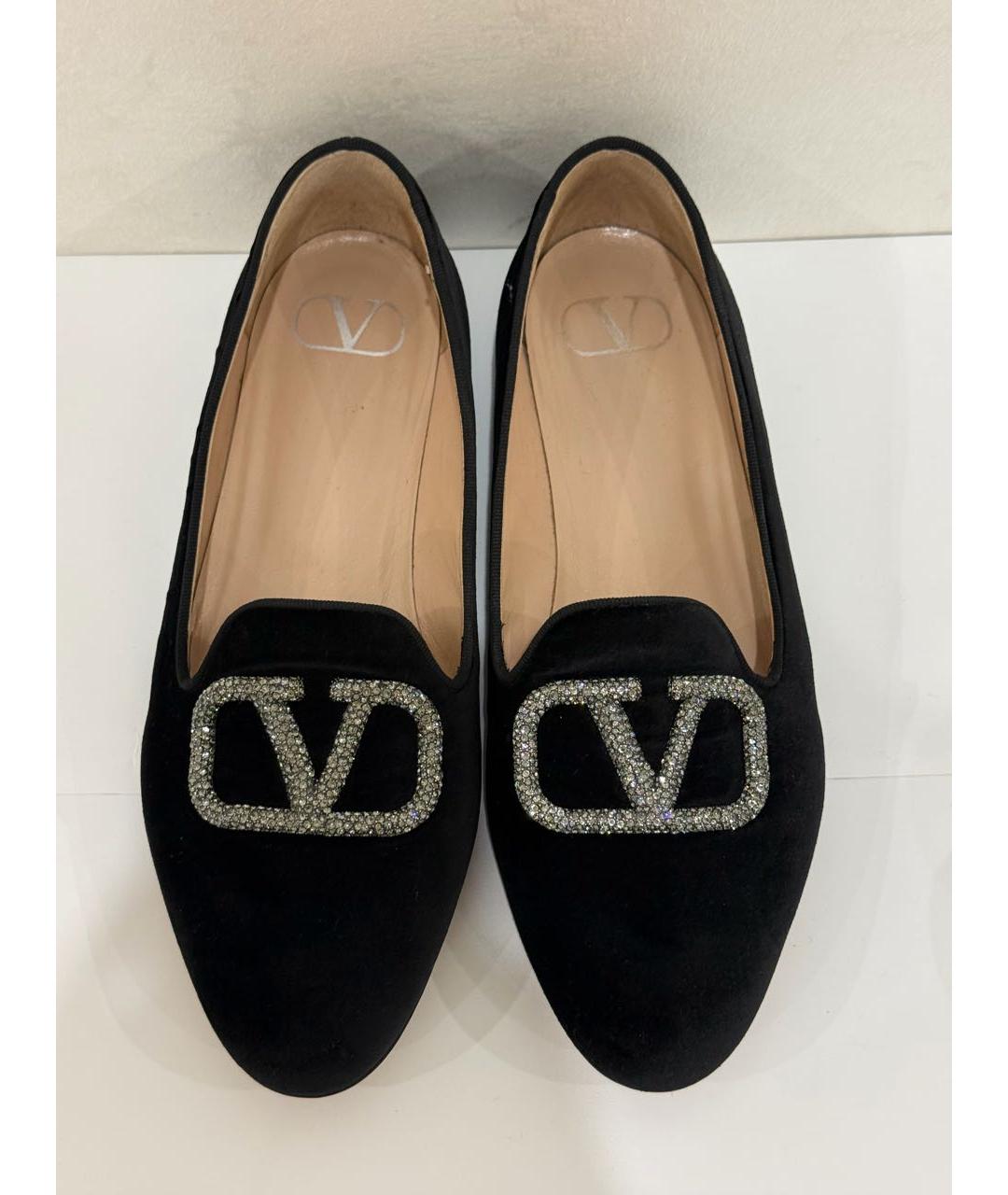 VALENTINO Черные текстильные лоферы, фото 2