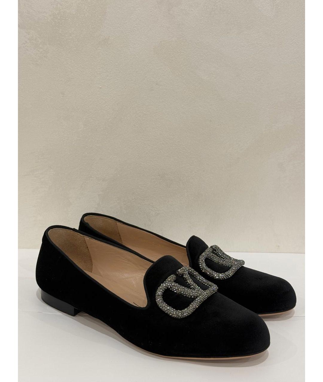 VALENTINO Черные текстильные лоферы, фото 4