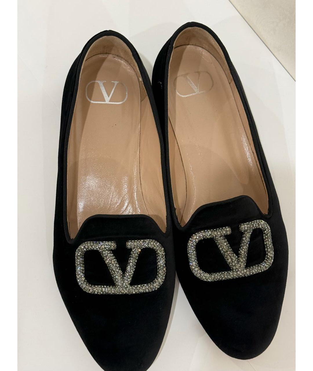 VALENTINO Черные текстильные лоферы, фото 5
