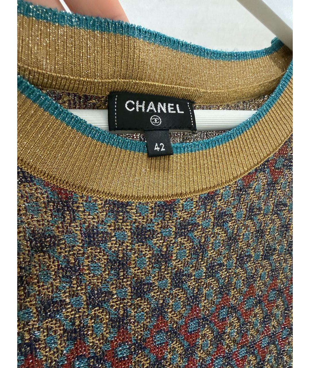 CHANEL Мульти хлопко-эластановое платье, фото 3