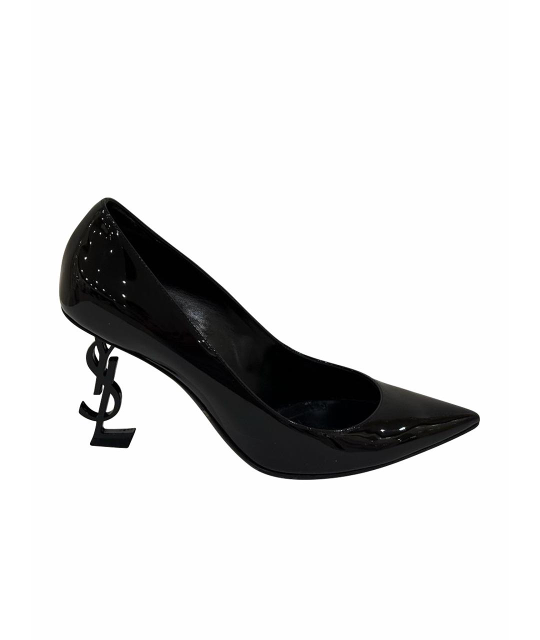 SAINT LAURENT Черные туфли из лакированной кожи, фото 1