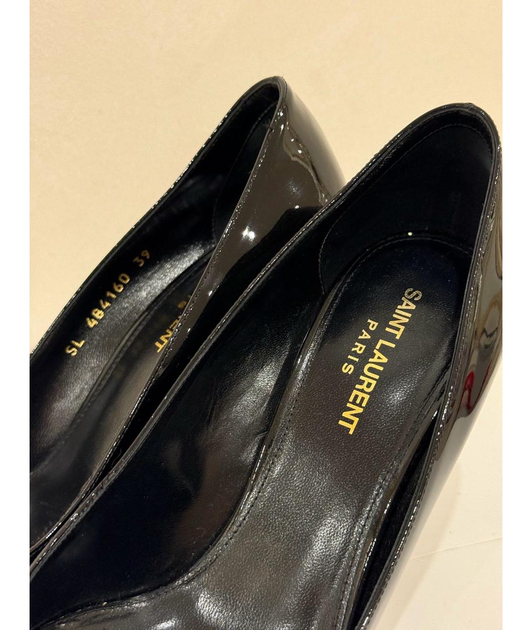 SAINT LAURENT Черные туфли из лакированной кожи, фото 4