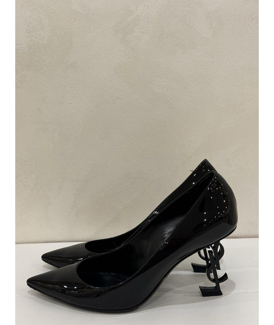 SAINT LAURENT Черные туфли из лакированной кожи, фото 5
