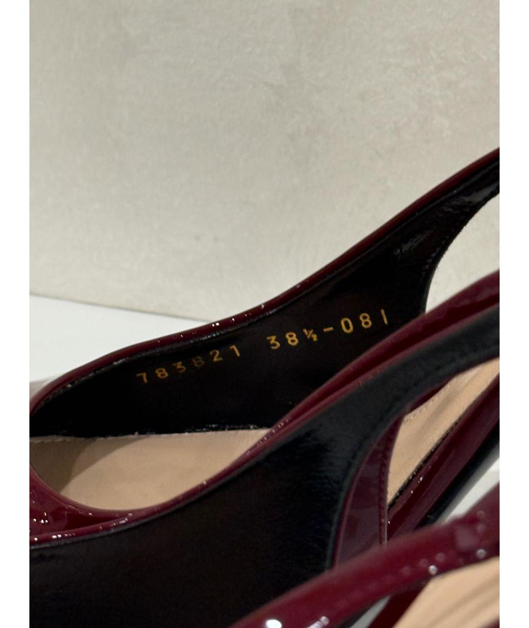GUCCI Бордовые туфли из лакированной кожи, фото 6