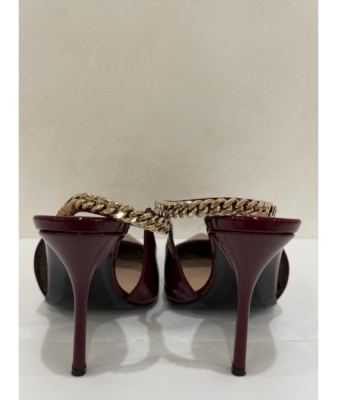 GUCCI Бордовые туфли из лакированной кожи, фото 5