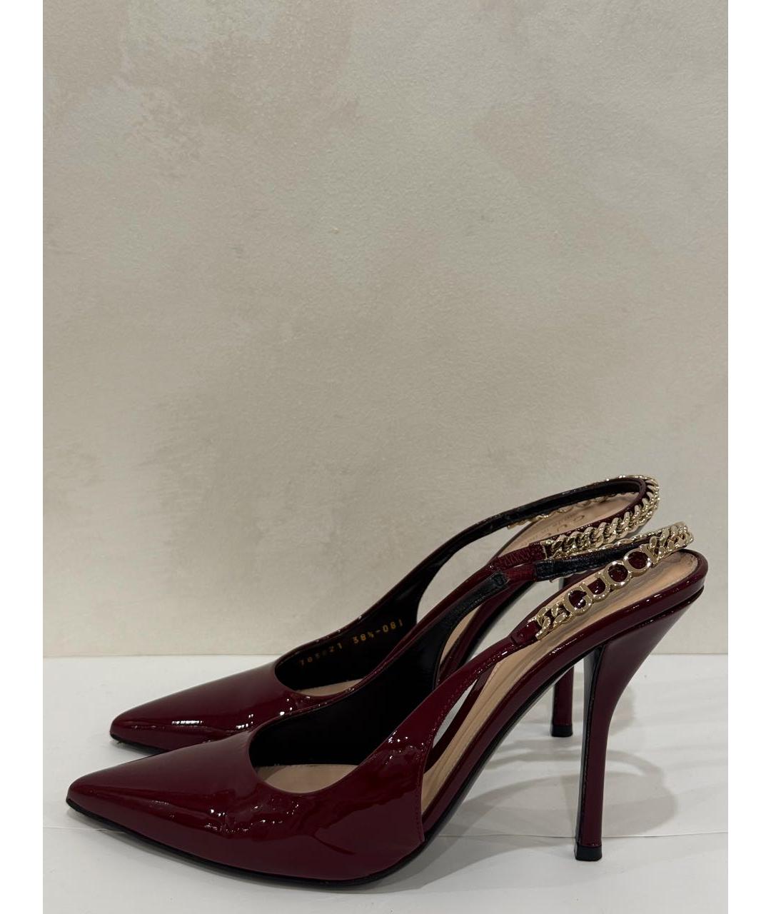 GUCCI Бордовые туфли из лакированной кожи, фото 8