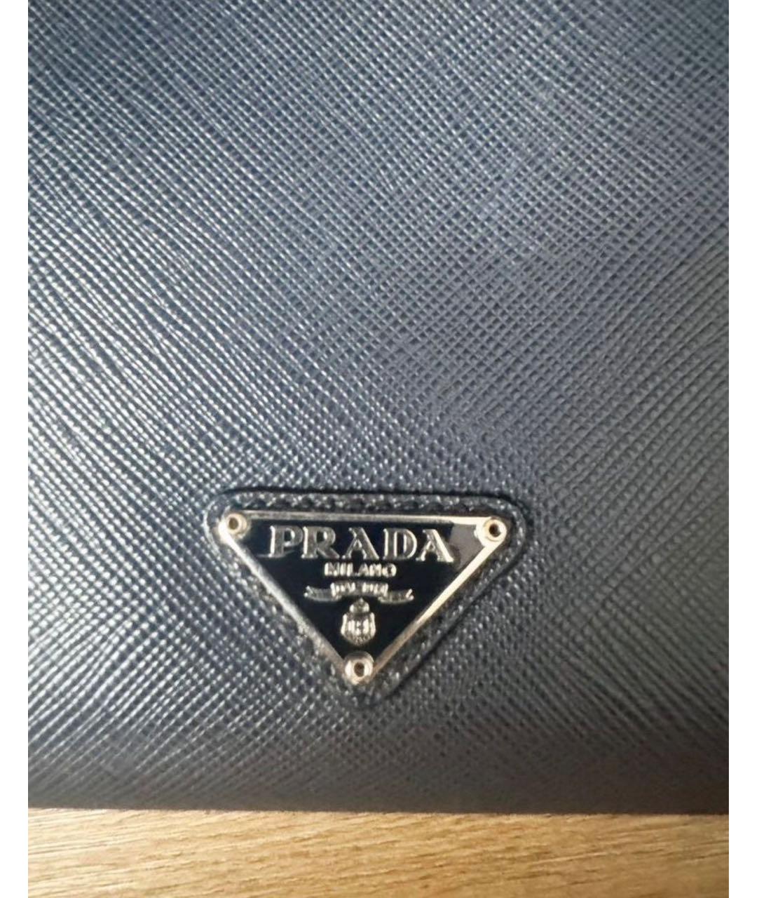 PRADA Темно-синий кожаный кошелек, фото 8