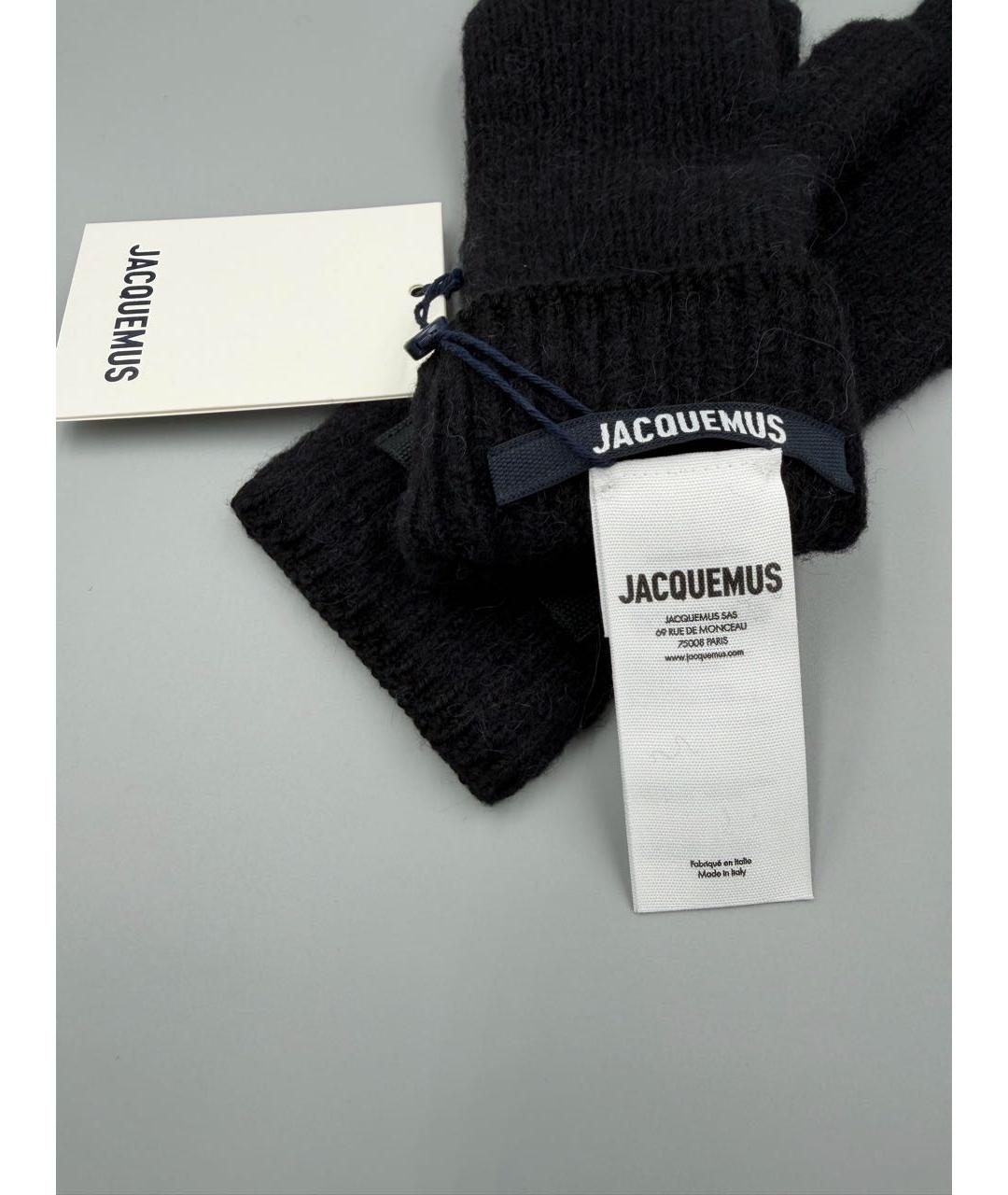 JACQUEMUS Черные шерстяные перчатки, фото 5