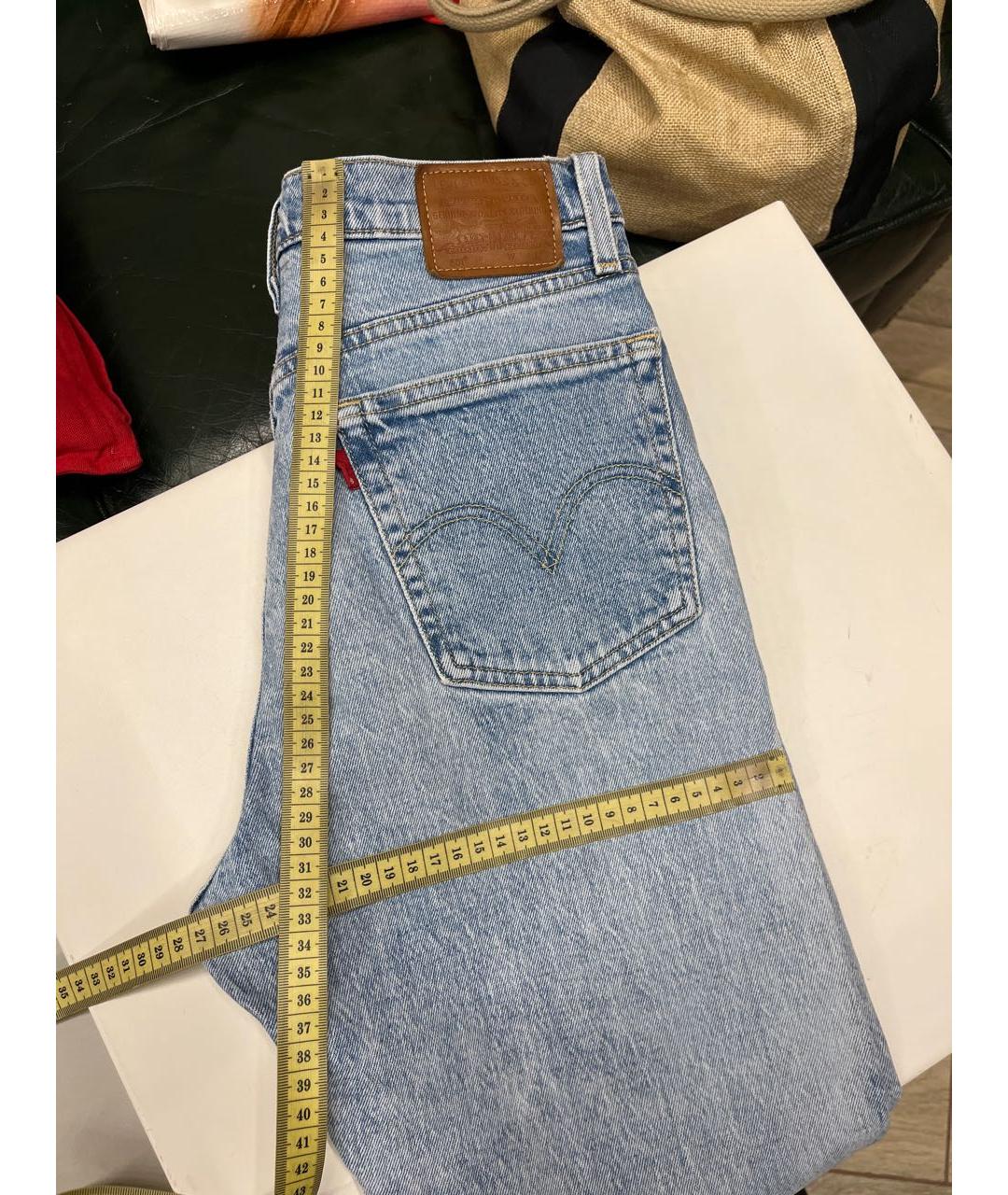 LEVI'S Голубые хлопко-эластановые прямые джинсы, фото 7