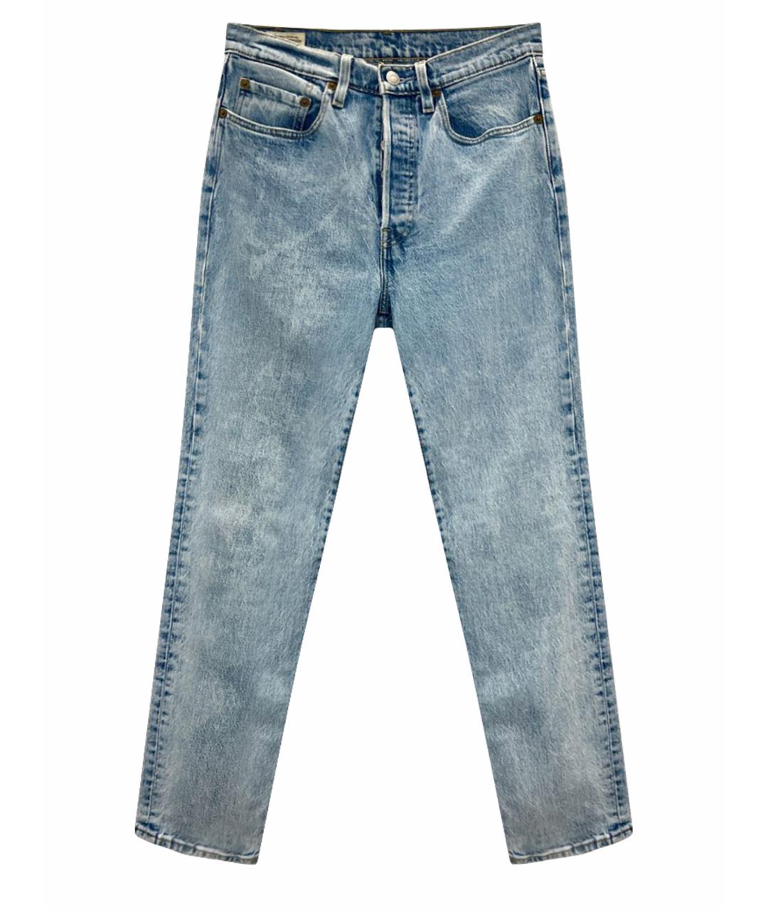 LEVI'S Голубые хлопко-эластановые прямые джинсы, фото 1