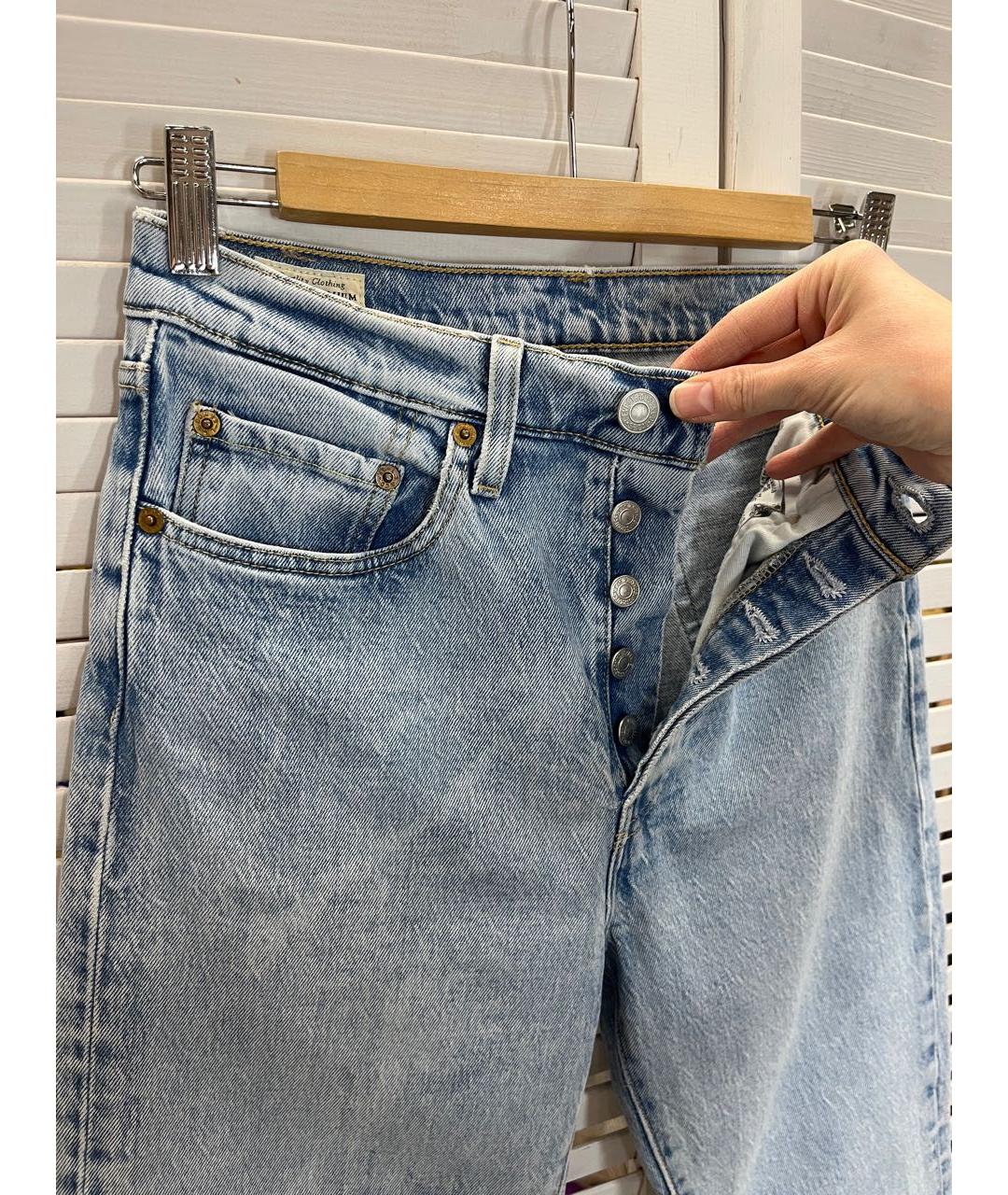 LEVI'S Голубые хлопко-эластановые прямые джинсы, фото 2