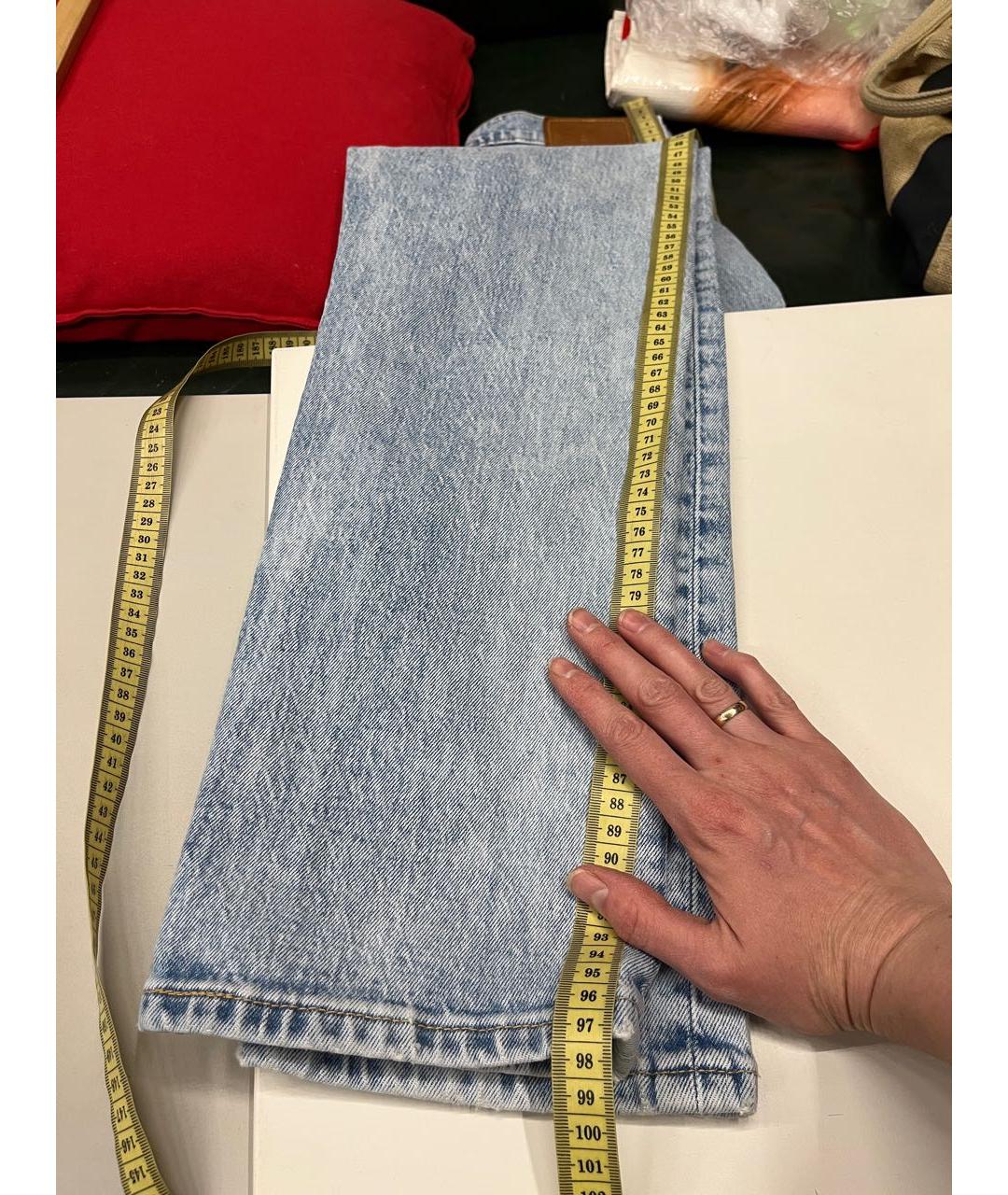 LEVI'S Голубые хлопко-эластановые прямые джинсы, фото 8