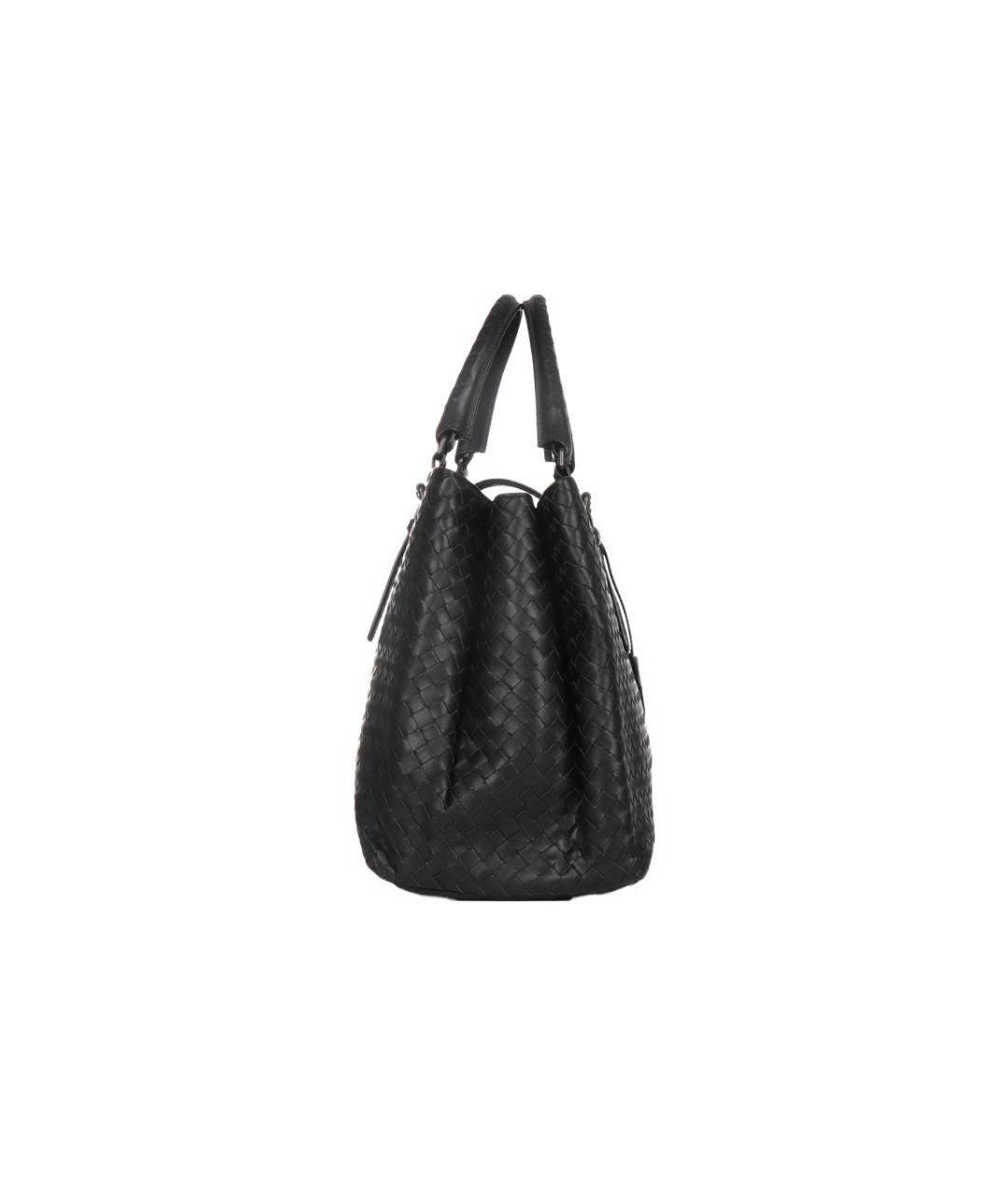 BOTTEGA VENETA Черная кожаная сумка через плечо, фото 4