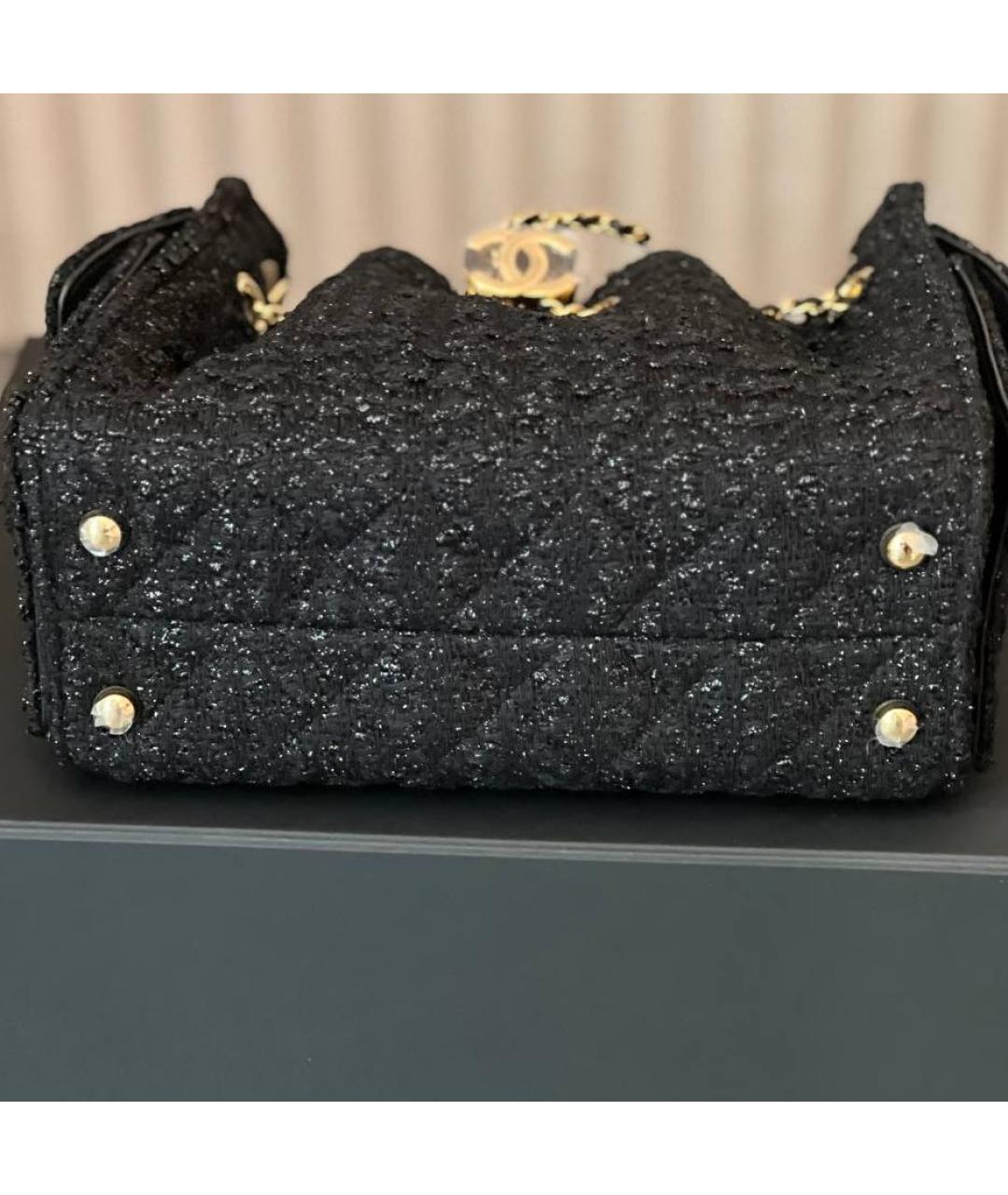 CHANEL Черная твидовая сумка через плечо, фото 4