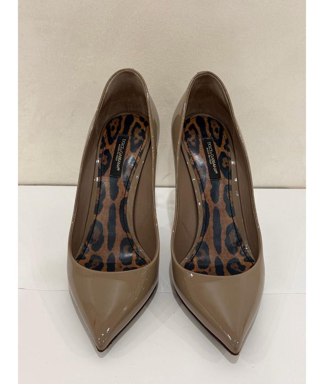 DOLCE&GABBANA Хаки туфли из лакированной кожи, фото 2