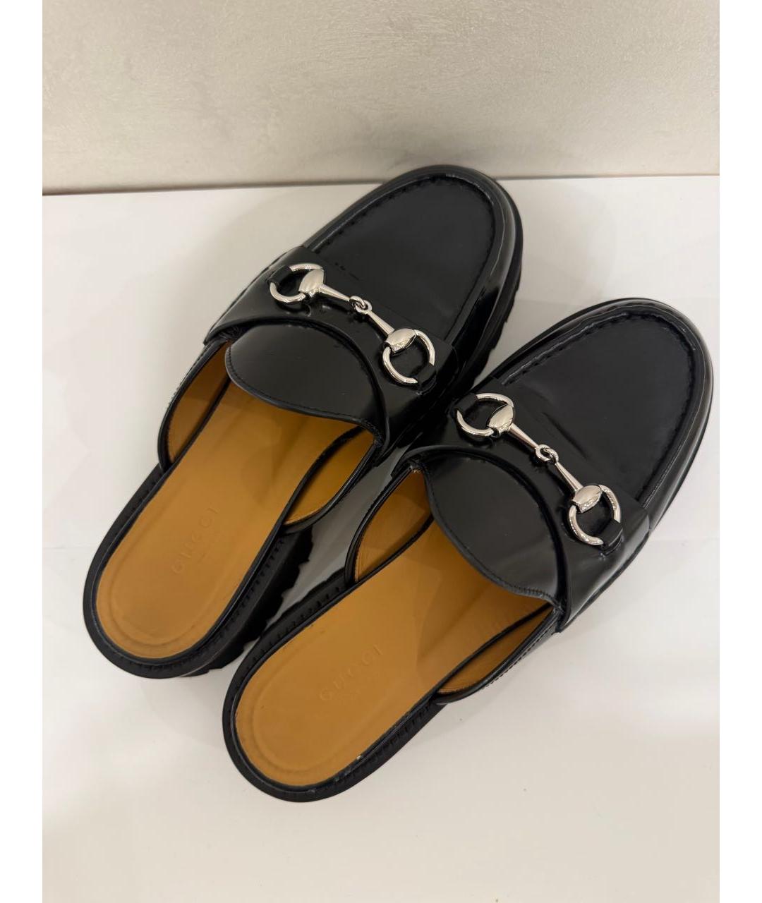 GUCCI Черные кожаные сабо, фото 5