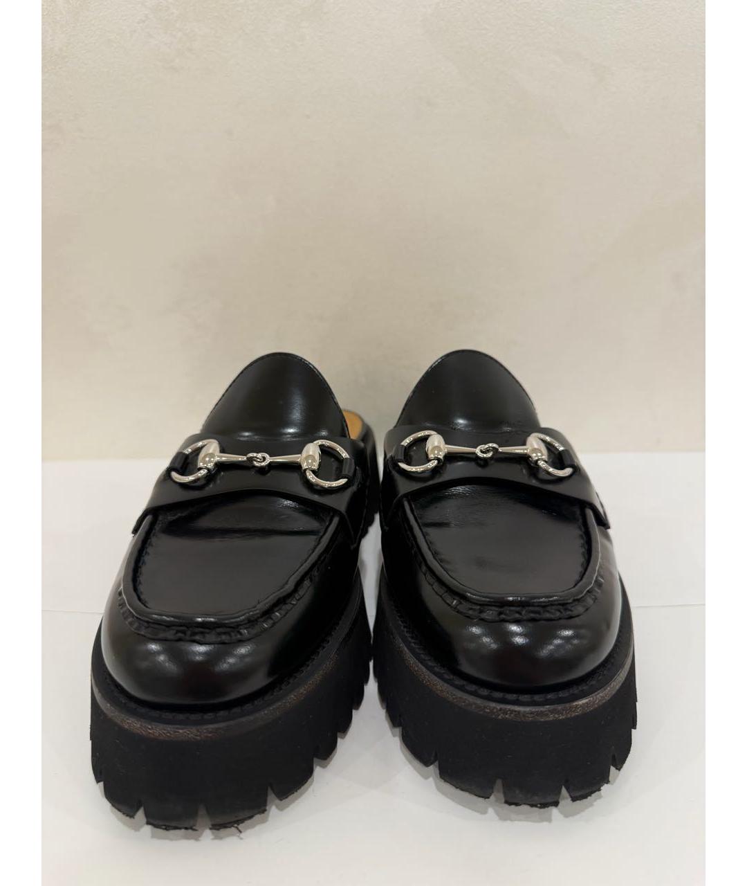 GUCCI Черные кожаные сабо, фото 2