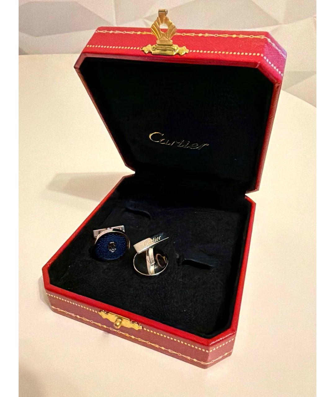 CARTIER Синие серебряные запонки, фото 4
