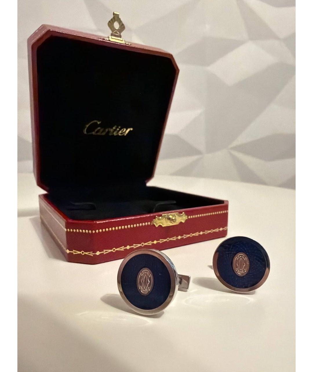 CARTIER Синие серебряные запонки, фото 5