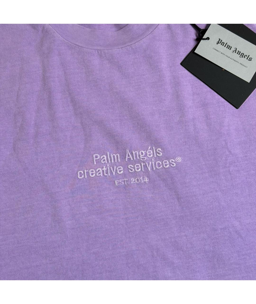 PALM ANGELS Фиолетовая хлопковая футболка, фото 4