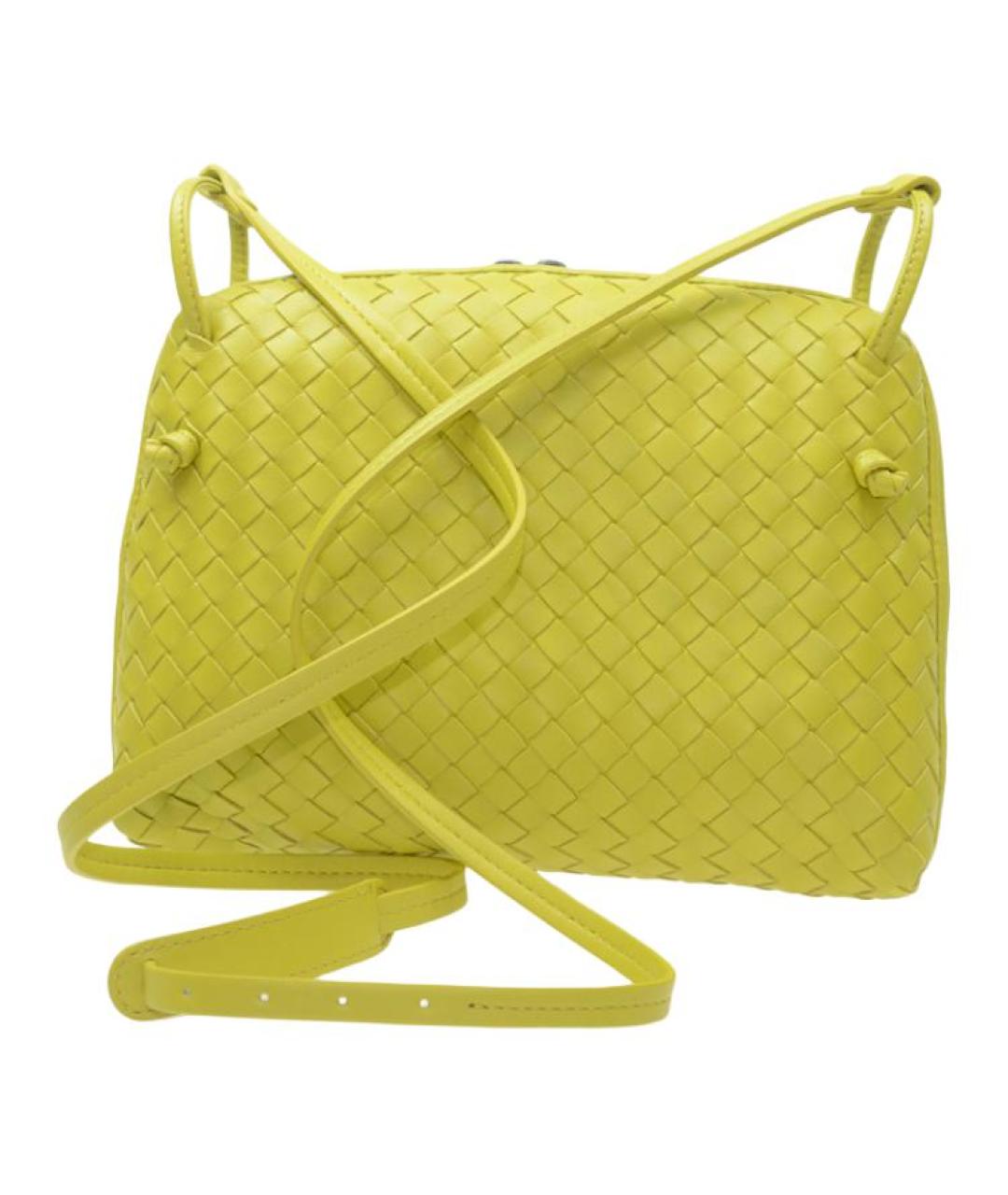 BOTTEGA VENETA Желтая кожаная сумка через плечо, фото 4