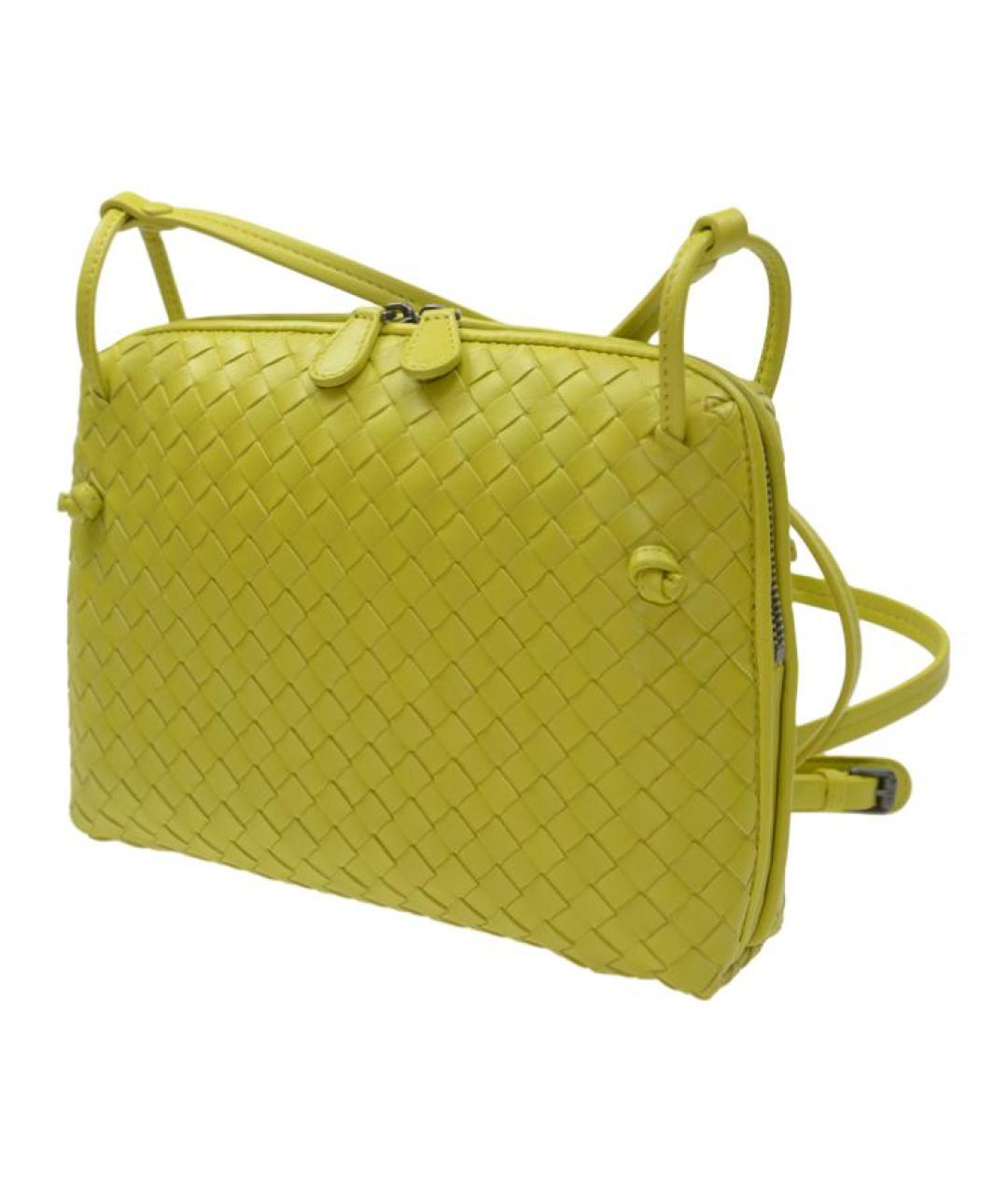 BOTTEGA VENETA Желтая кожаная сумка через плечо, фото 3