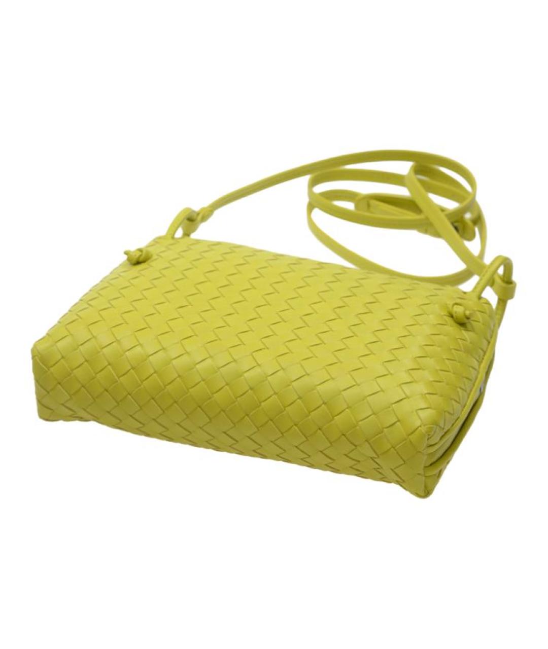BOTTEGA VENETA Желтая кожаная сумка через плечо, фото 5