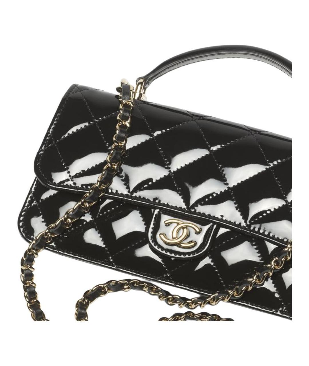 CHANEL Черная кожаная сумка через плечо, фото 4