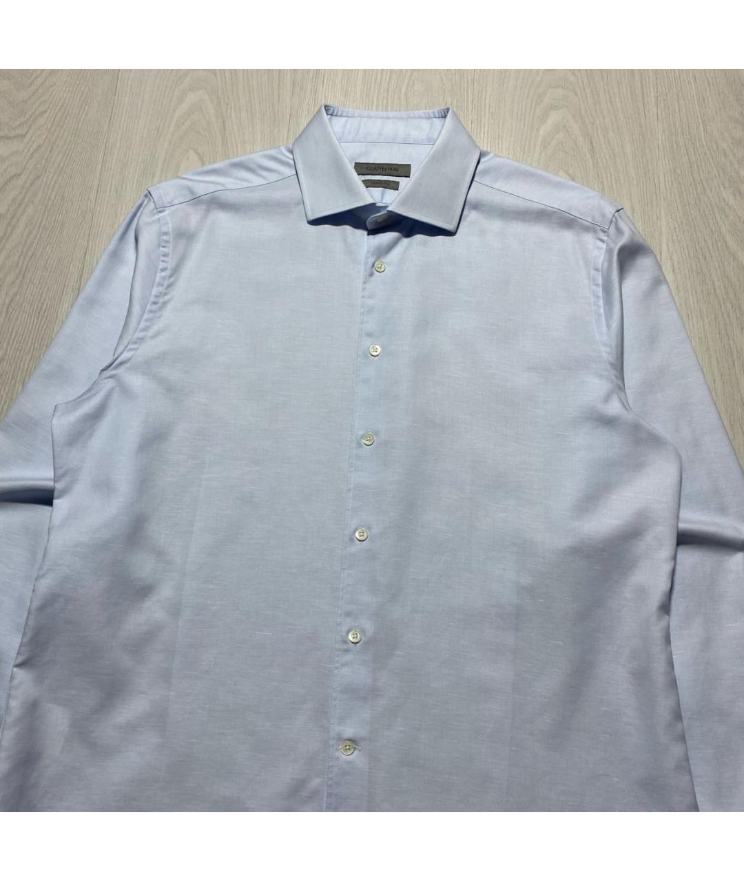 CORNELIANI Голубая льняная кэжуал рубашка, фото 3