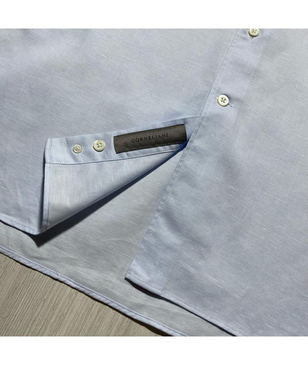 CORNELIANI Голубая льняная кэжуал рубашка, фото 4