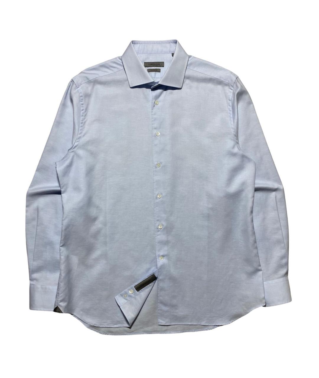 CORNELIANI Голубая льняная кэжуал рубашка, фото 1