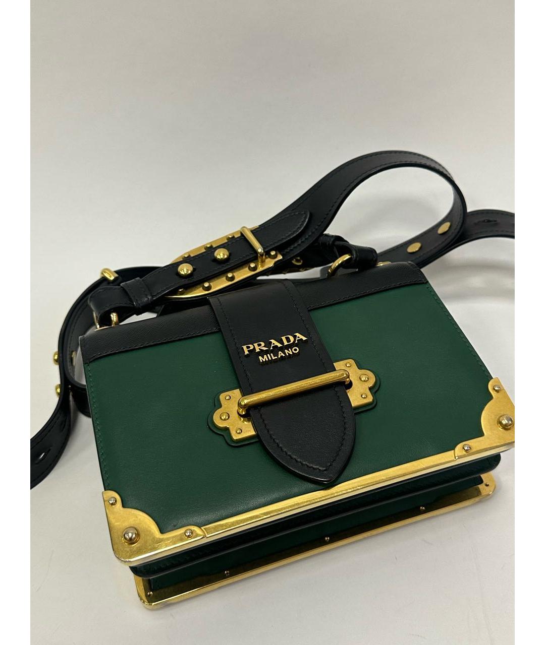 PRADA Зеленая кожаная сумка тоут, фото 8