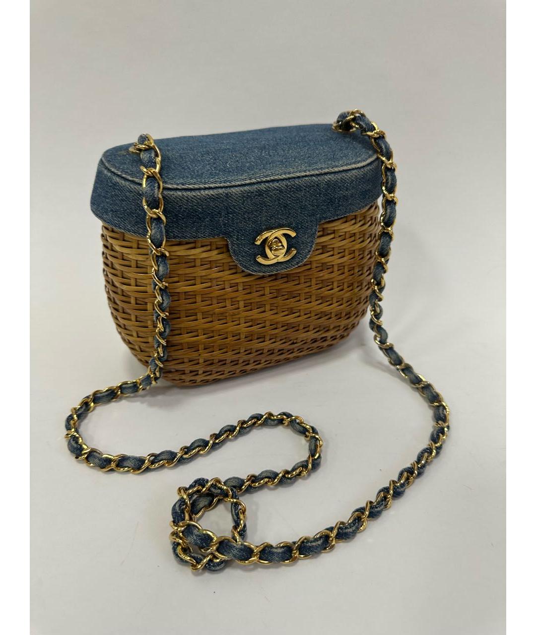 CHANEL Бежевая плетеная сумка через плечо, фото 2