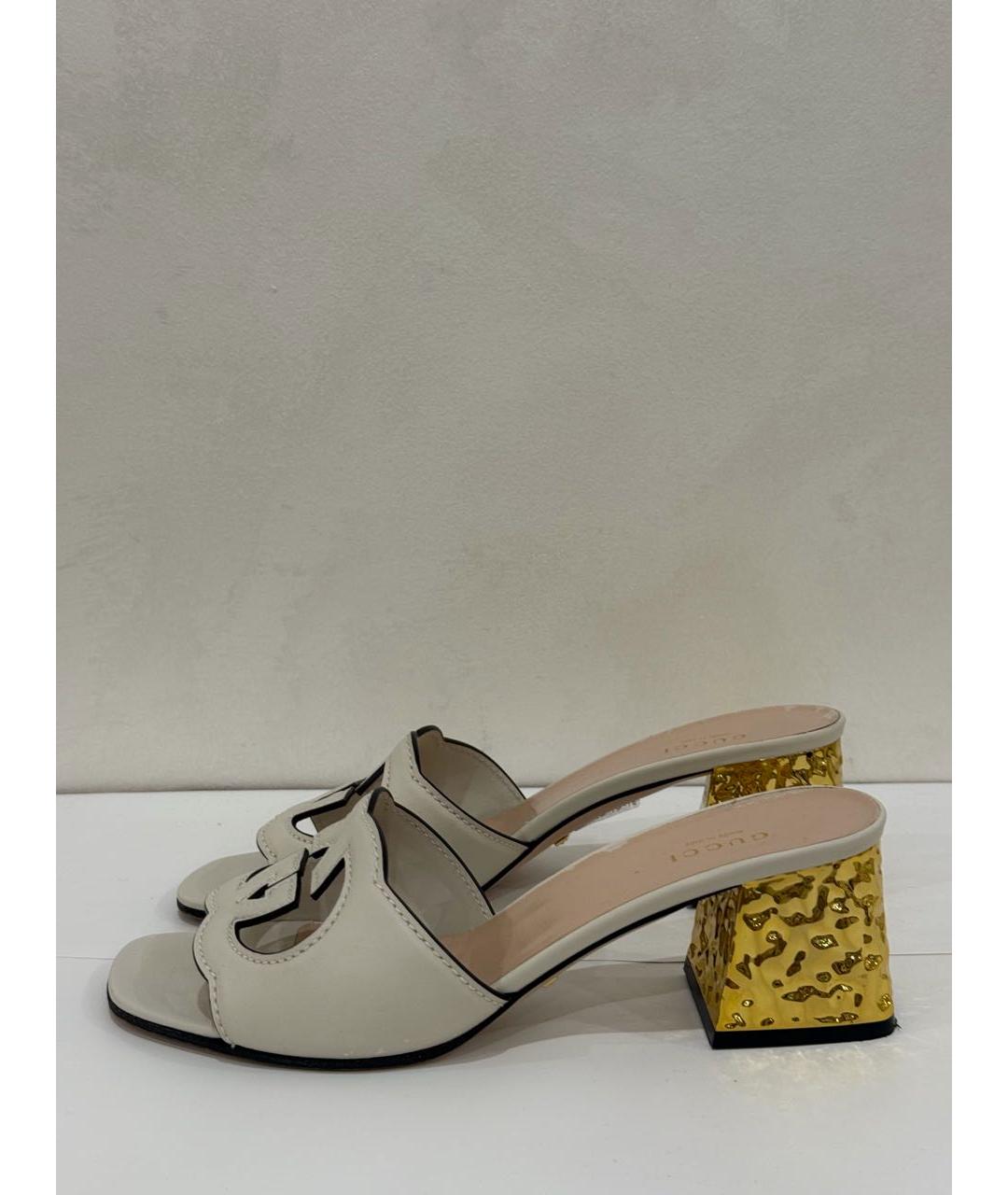 GUCCI Белые кожаные мюли, фото 8