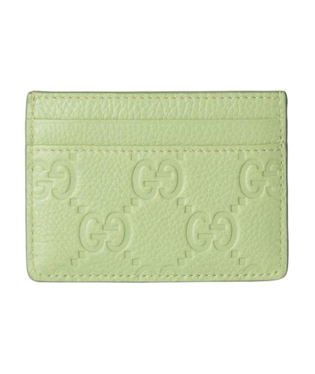 GUCCI Салатовый кожаный кардхолдер, фото 3