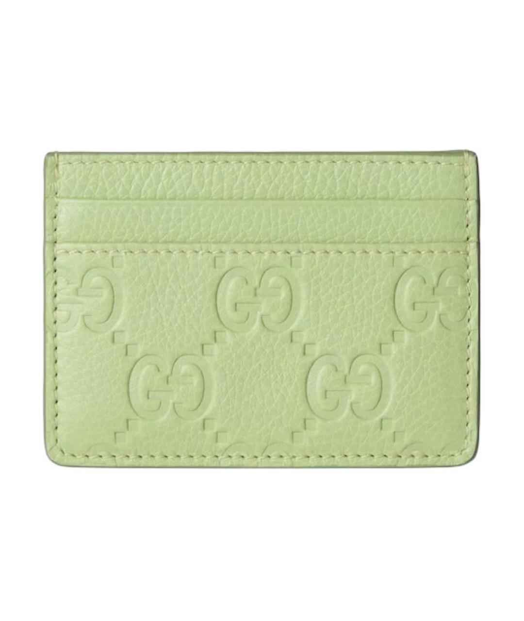 GUCCI Салатовый кожаный кардхолдер, фото 1