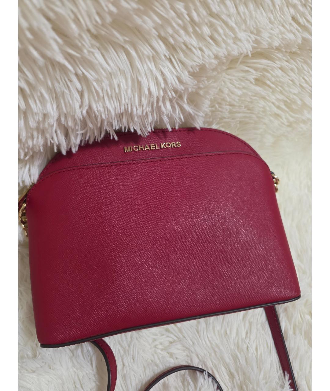 MICHAEL KORS Красная кожаная сумка через плечо, фото 5