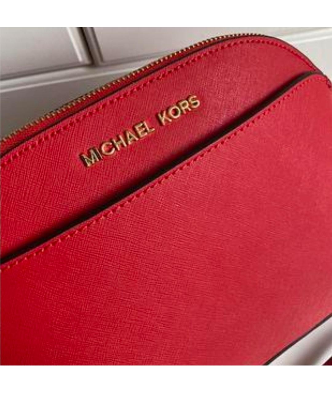 MICHAEL KORS Красная кожаная сумка через плечо, фото 7
