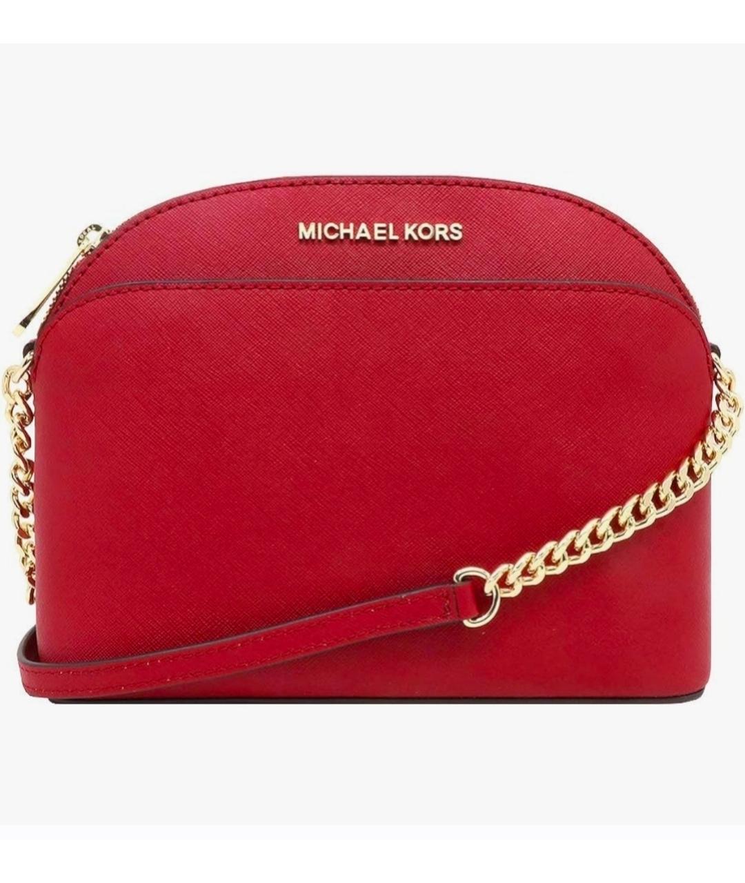 MICHAEL KORS Красная кожаная сумка через плечо, фото 10